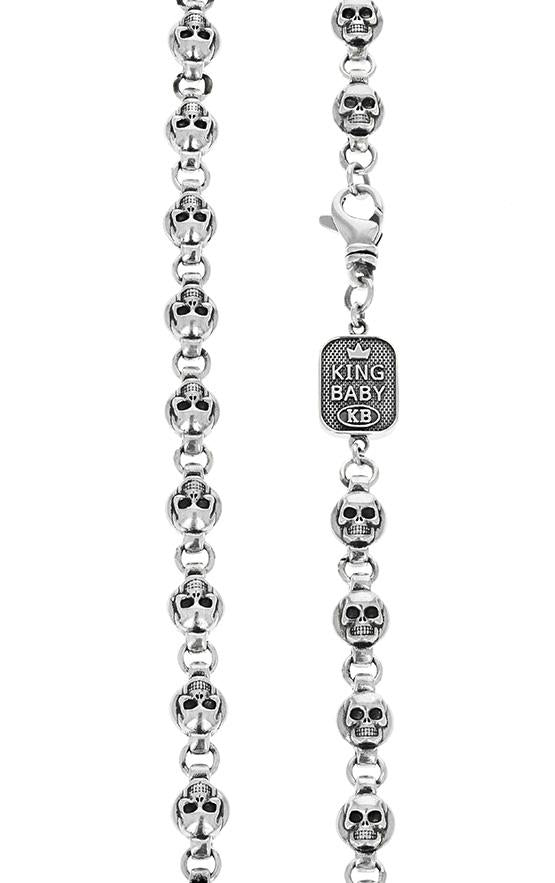 Infinity Link Wallet Chain w/ Multi Skull Motif Hook with Gold Alloy Skull - King Baby Studio