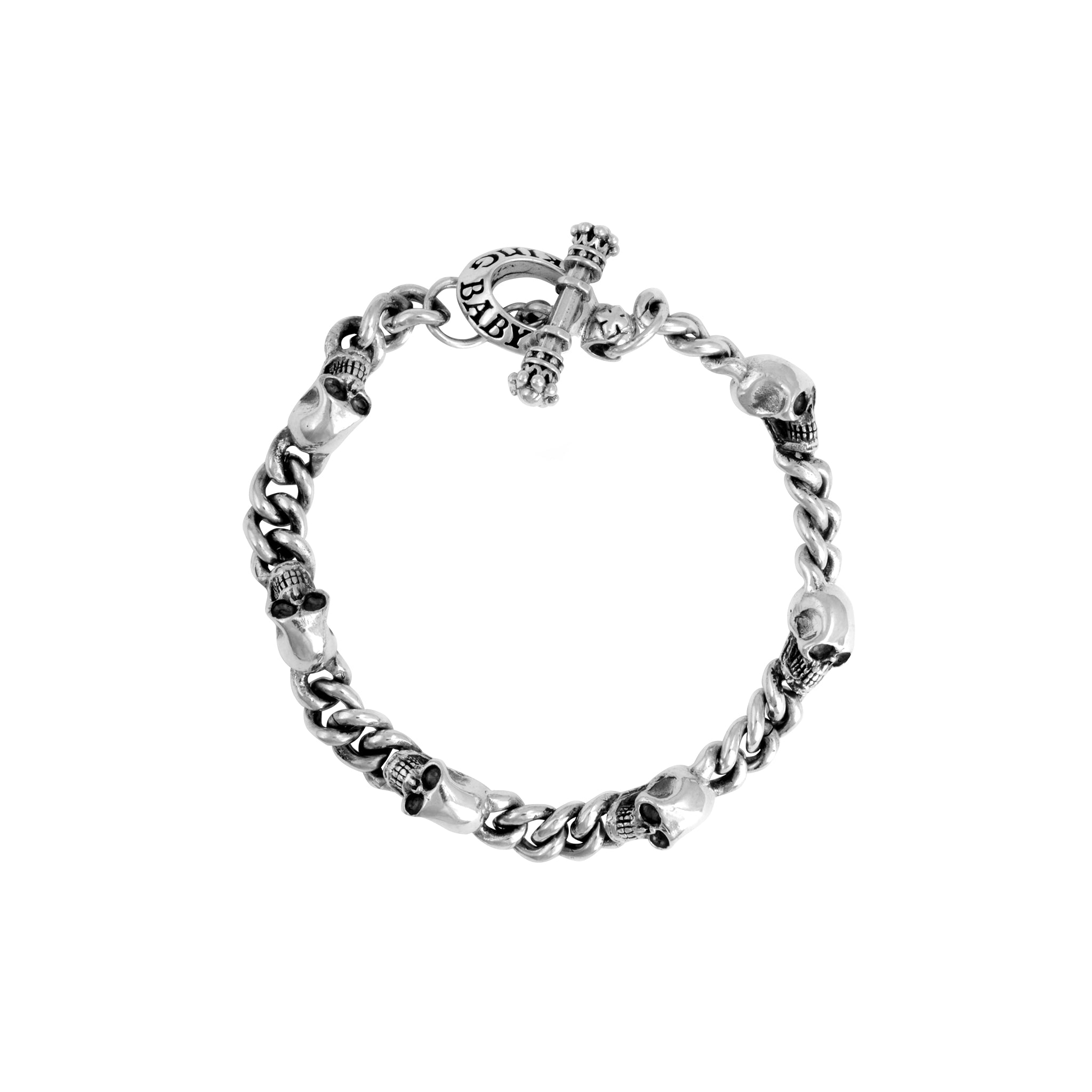 King Baby Silver Skull Bracelet