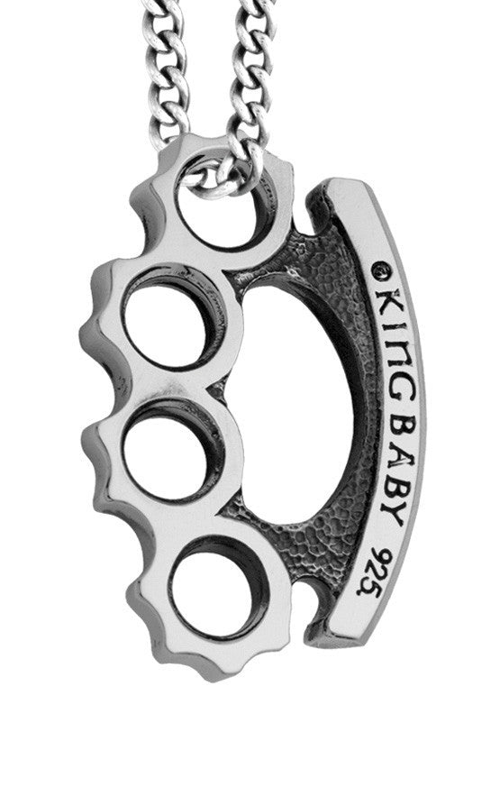 MINI Brass Knuckle Dusters Pendant Charm NOVELTY 48 x 28mm
