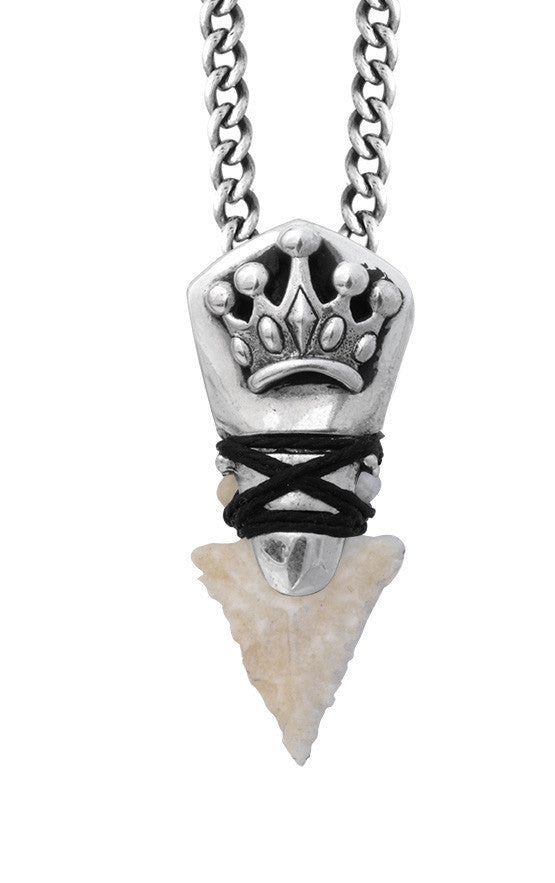 Crown Arrowhead with Fossilized Ivory Point