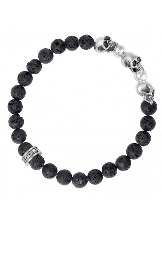 Black Lava Bracelet w White _ Black _BELIEVE_ Square Letter Beads – JWondr