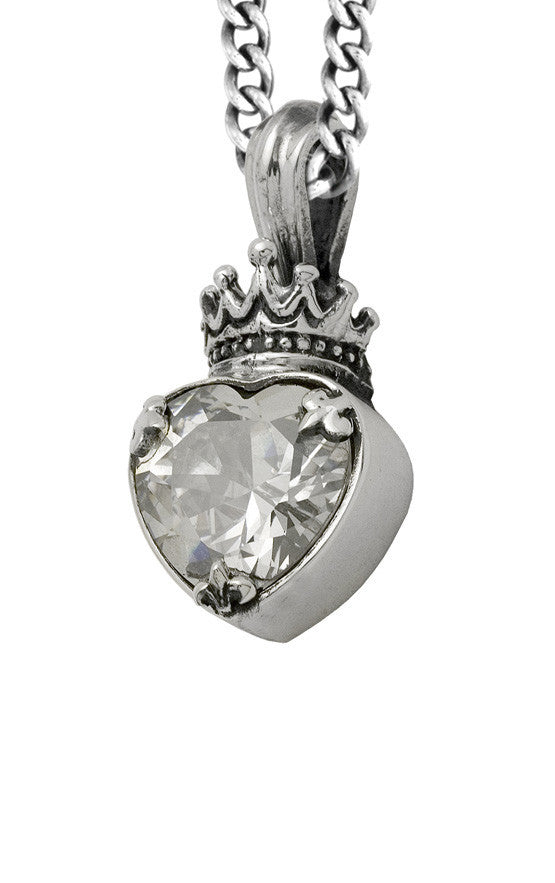 Large CZ Heart Pendant