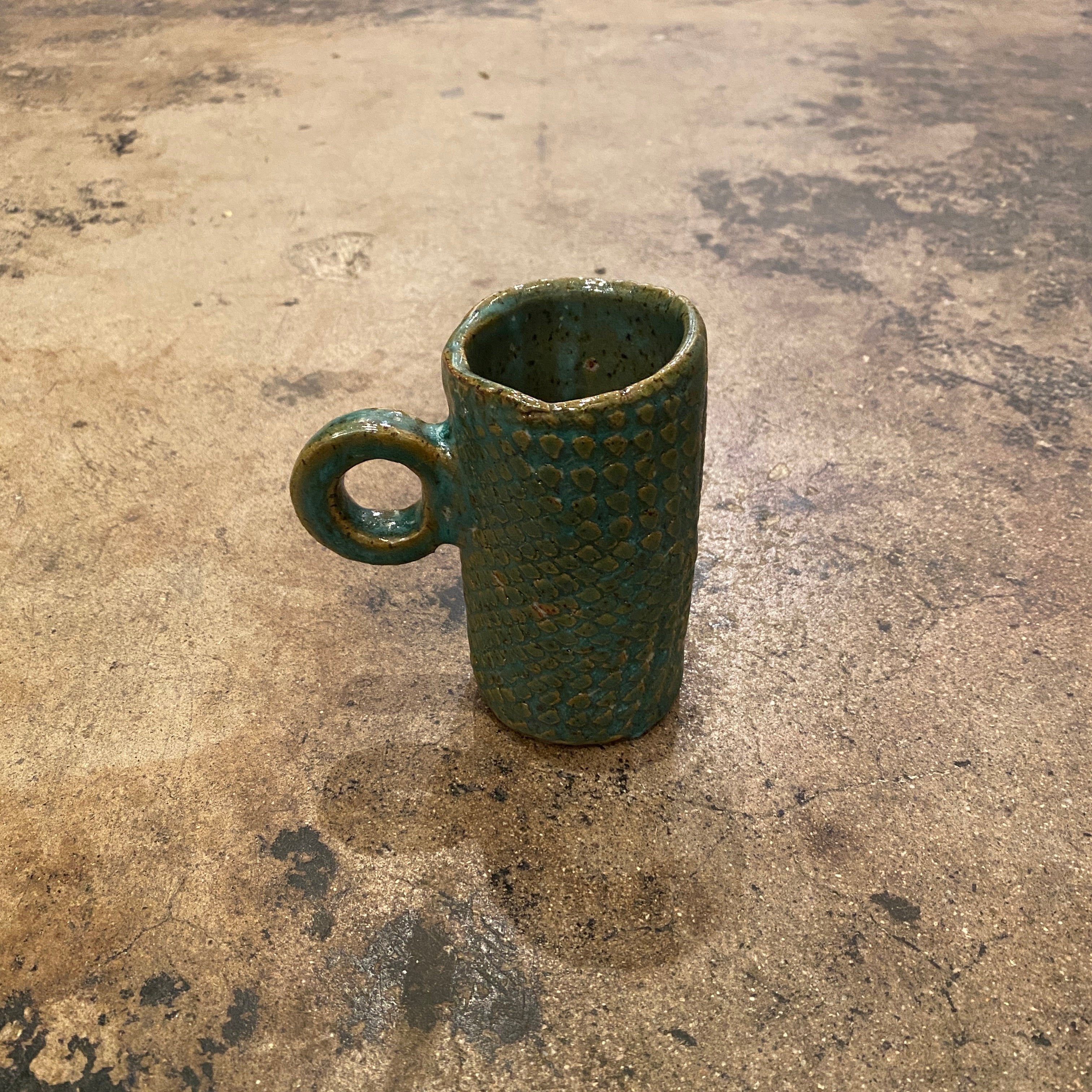 Handmade 'O' Handle Mug | Peacock