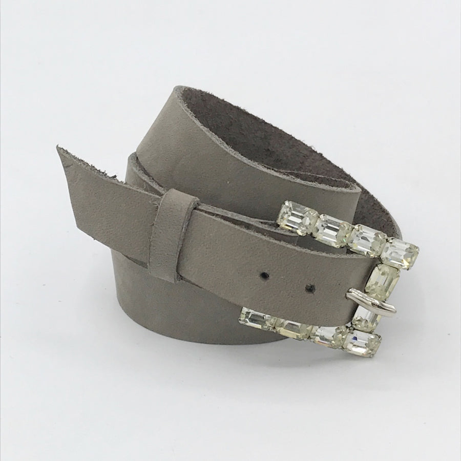 80's Vintage Rhinestone Triple Wrap Buckle Bracelet