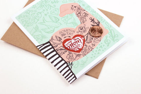 Tattoo Arm Scratch-off Card by Inklings Paperie