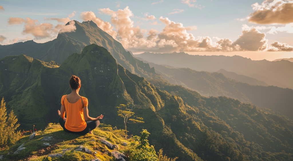 Happy lady Meditating