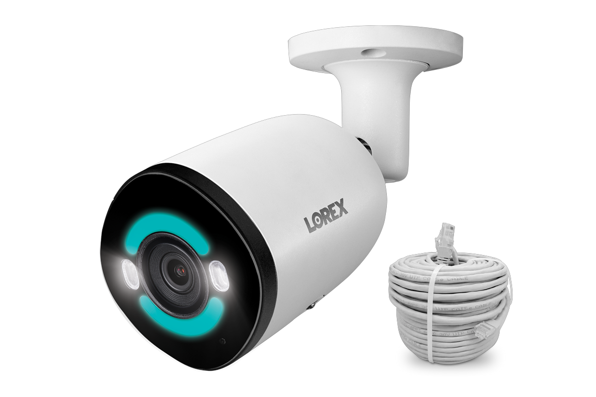 Lorex 4K+ 12MP IP Wired Bullet Security Camera with Smart Security Lighting