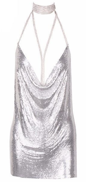 Buy 'Marina' Mesh Dress - Silver at Bleu Luxury for only $ 85.00