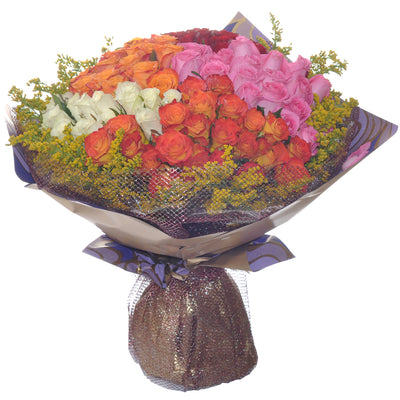 99 Mixed Color Roses