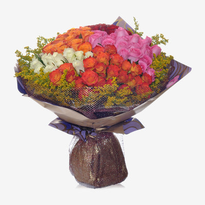 99 Mixed Color Roses