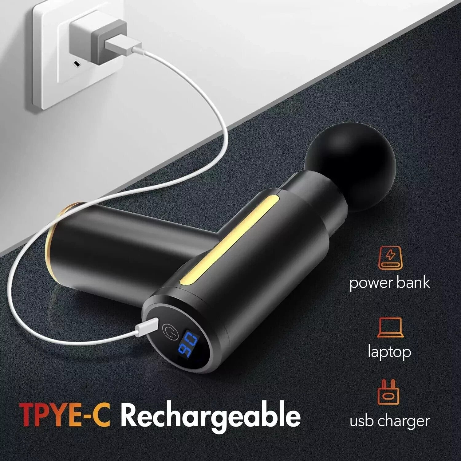 The Massage Gun Deep Percussion Massager Muscle Vibration Tissue Relaxing Therapy available from Rouge Technologies