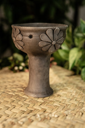 Oaxaca's Polished Clay Flores Clay Copalera - Amae Incense