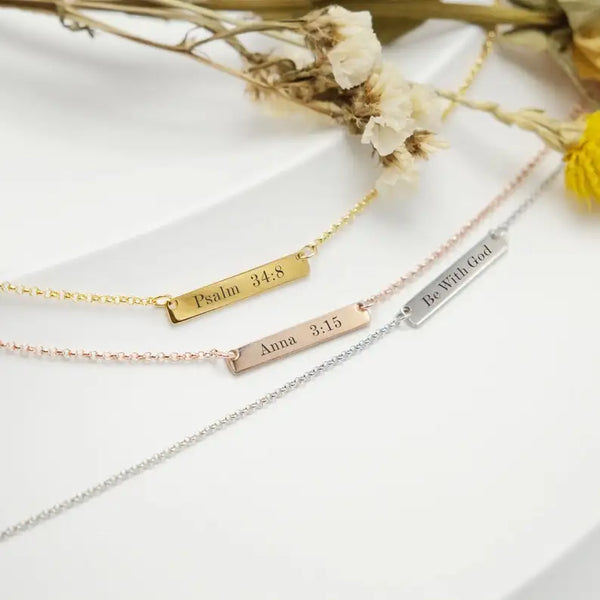 Engraved Bar Necklace