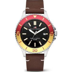 River Woods Herenhorloge 10ATM - Lederen Horlogeband bruin-Fanta