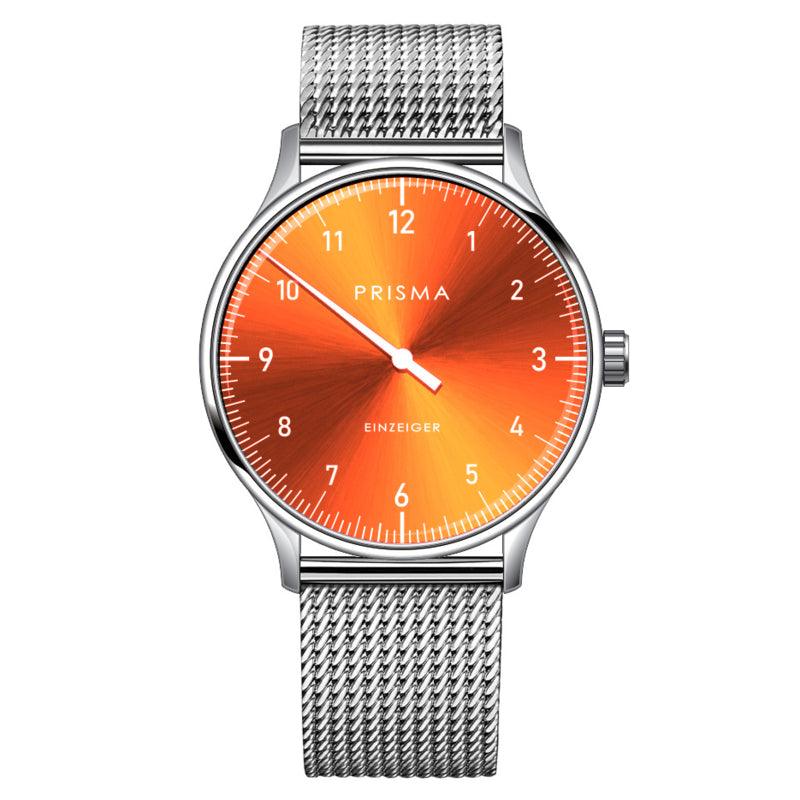 Prisma Design'Einzeiger'Eenwijzerhorloge Oranje 40mm