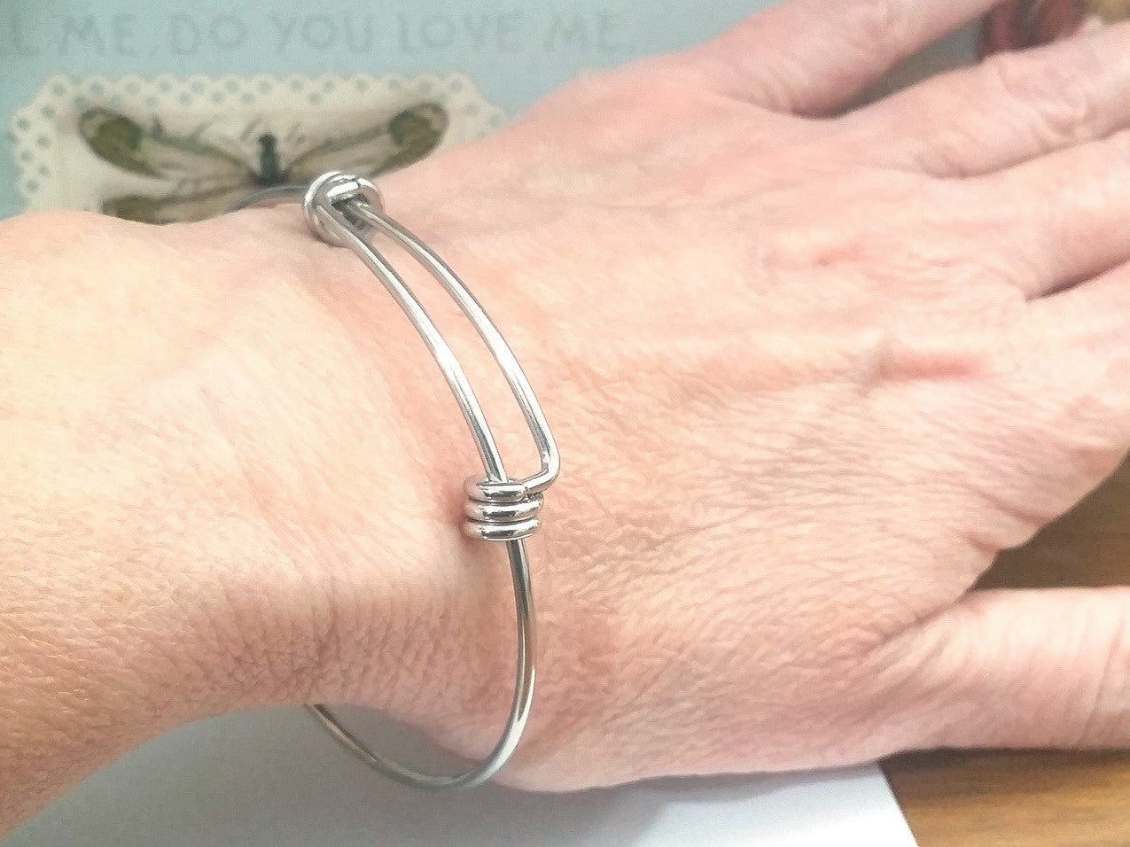 Adjustable Bangle, 2mm thick Stainless 