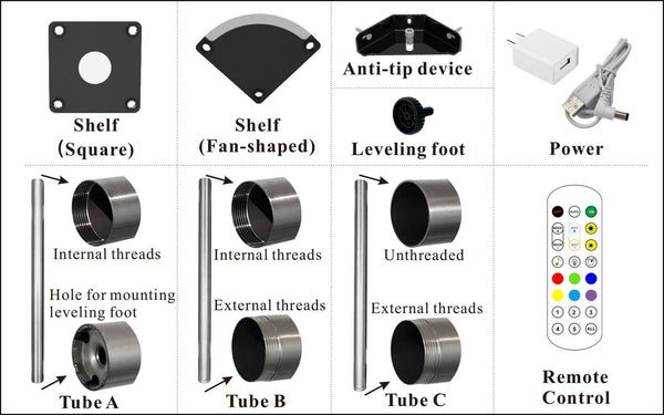 hopedamai floor lamp shelf installation step