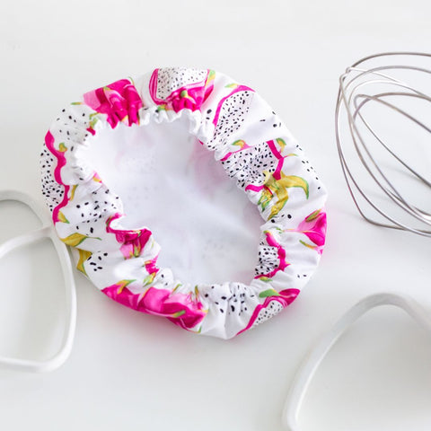 Reusable Bowl Cover in Dragonfruit Print with PUL Inside