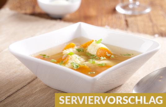 Serviervorschlag für das Produkt Klare Suppe Exklusive