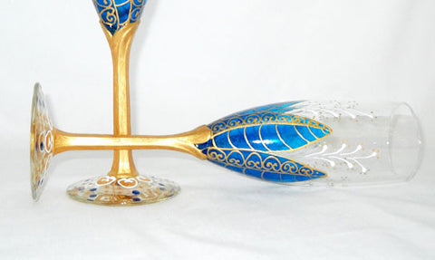 Pussy Willow Flutes Hand Painted Champagne Glasses – Sky Spirit Studios, LLC