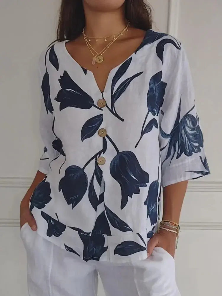 LuxeStyle Bluse med V-hals - Bilde 2