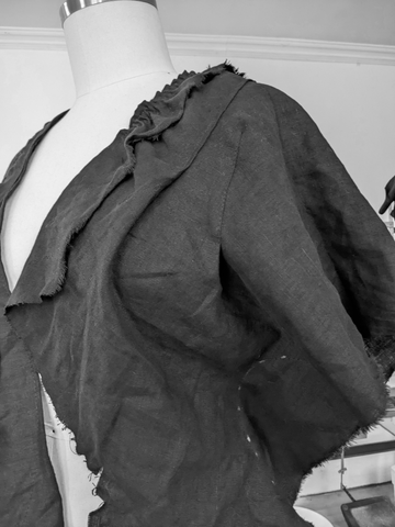 secret lentil - draping black linen jacket