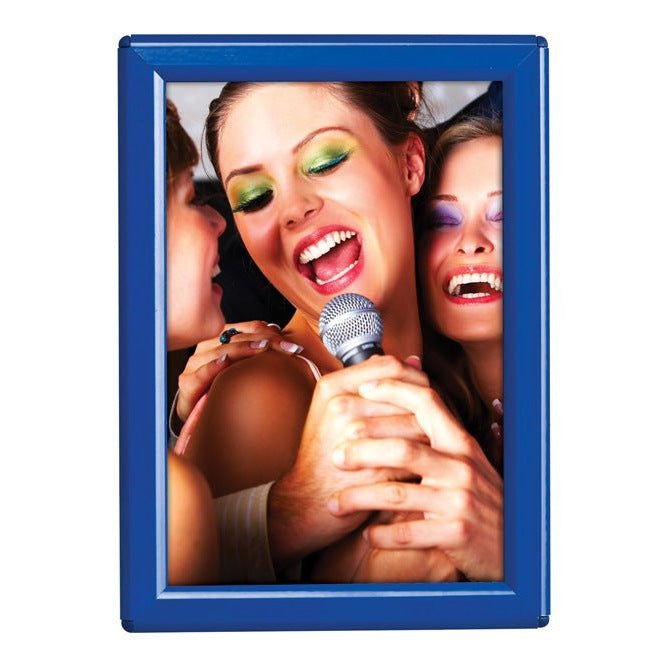 5" X 7" CONVERTIBLE SIGN SNAP FRAME, BLUE, WITH COUNTER SUPPORT