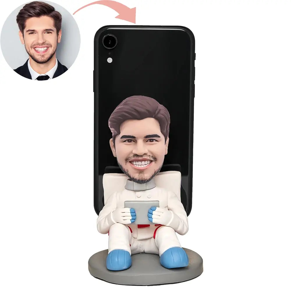 Custom Bobblehead Astronaut With Cell Phone Case On His Back