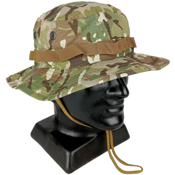 British Coyote Rip Stop Boonie Hat with Neck Flap - Sun Peak Bucket Bush Cap  New