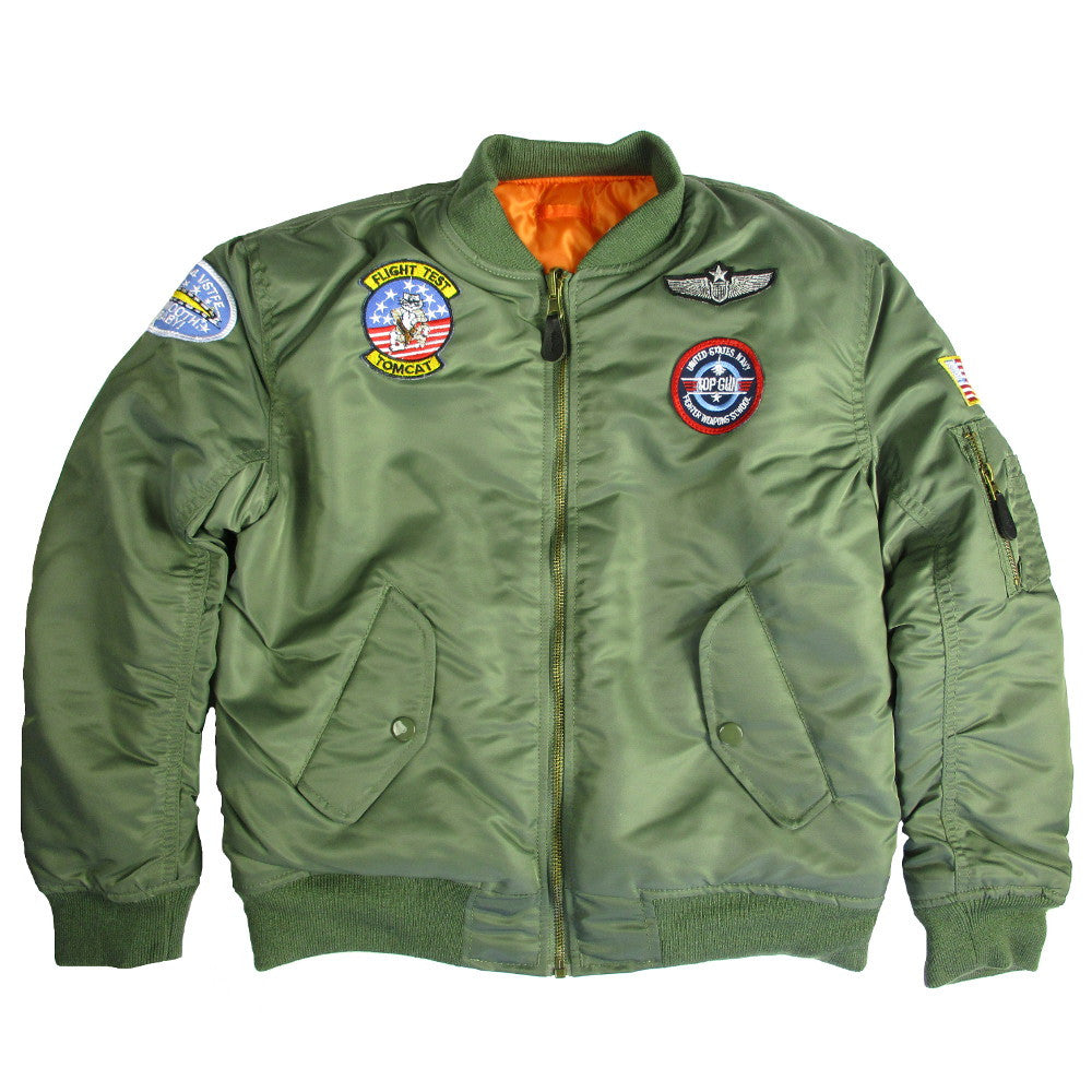 Kids MA1 Jacket with patches - Army & Outdoors