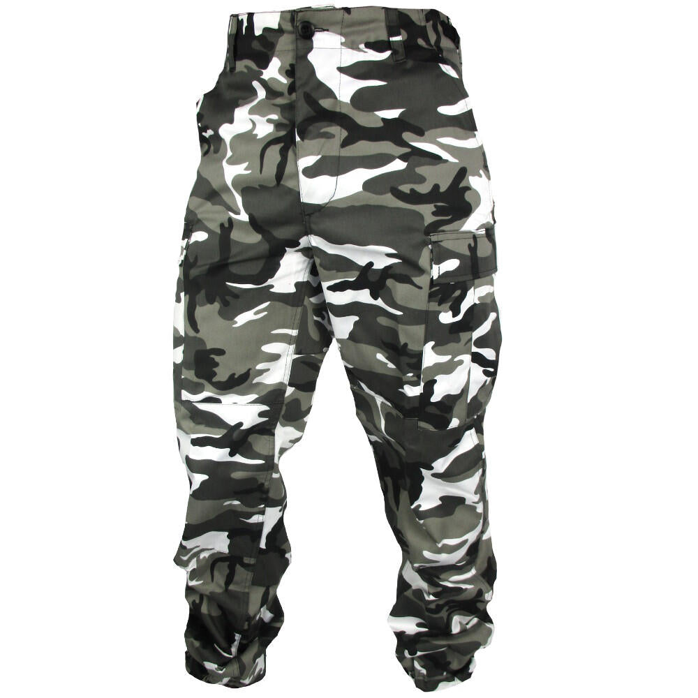 black and grey army pants