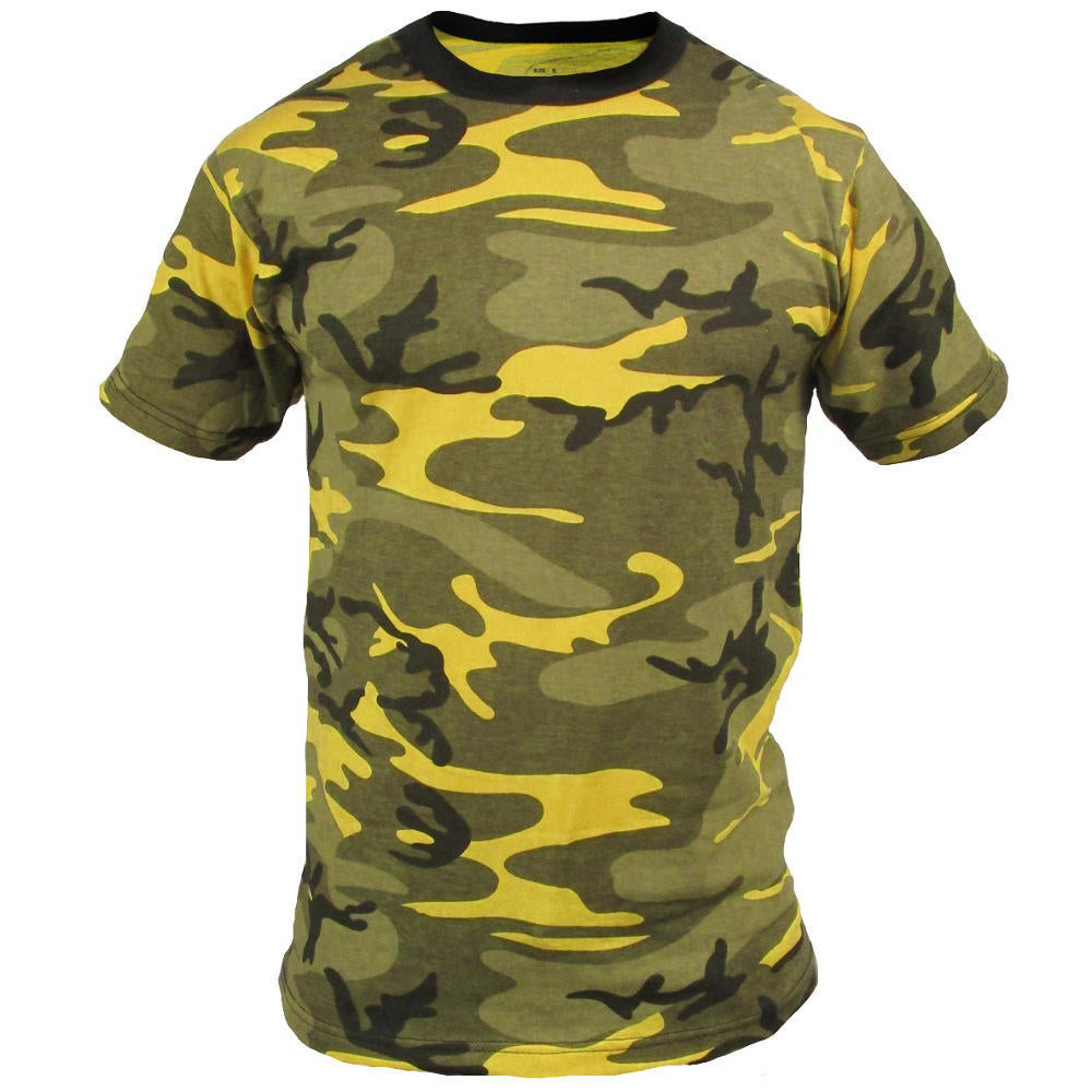 Coloured Camo T-Shirt - Yellow - Army & Outdoors