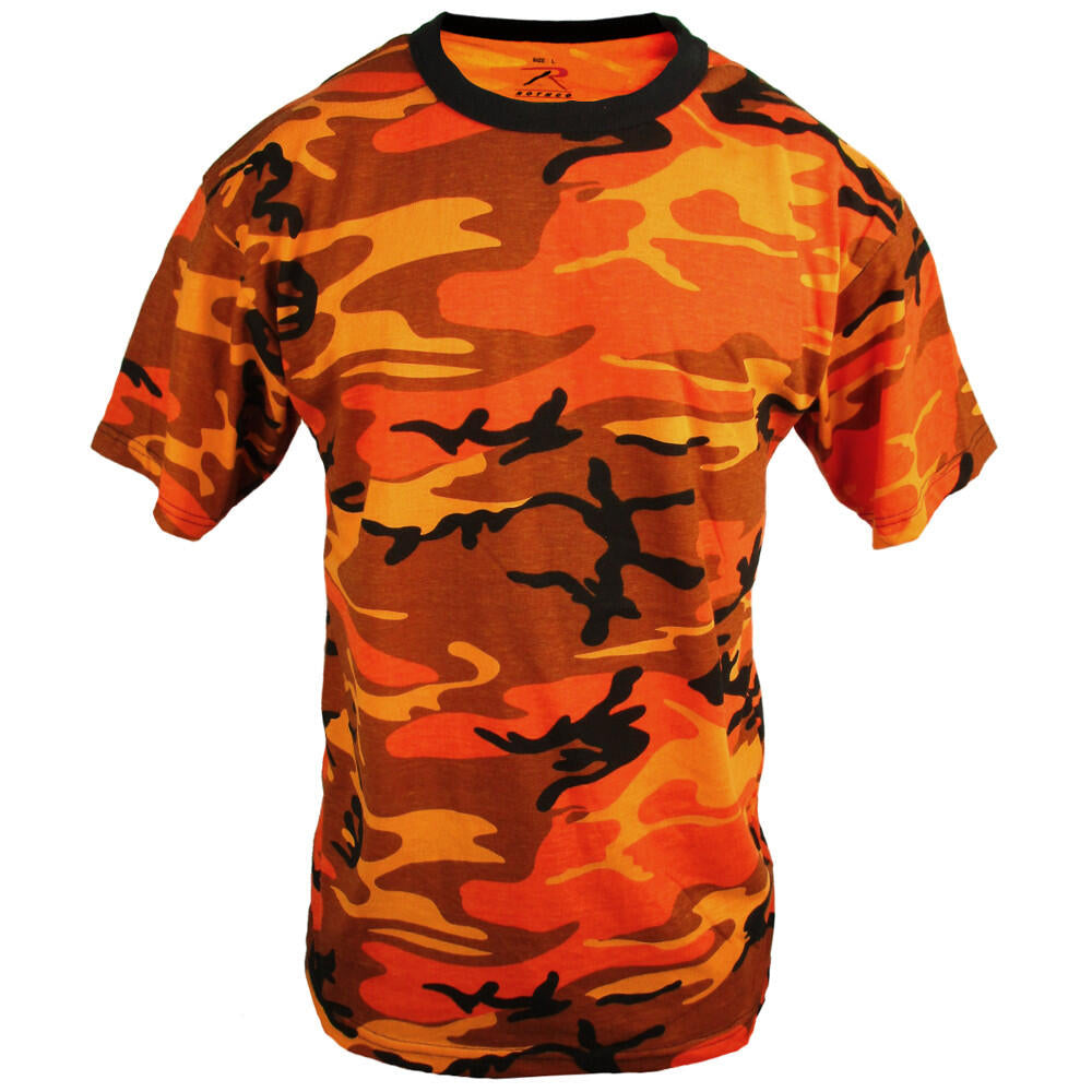 Coloured Camo T-Shirt - Orange - Army & Outdoors