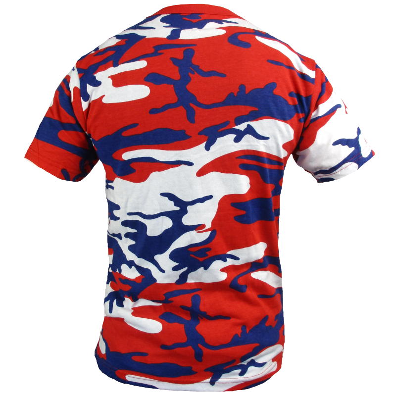 Coloured Camo T-Shirt - Red, White & Blue - Army & Outdoors