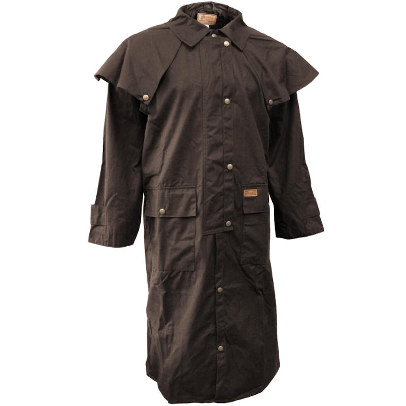 Low Riding Oilskin Coat - Army & Outdoors