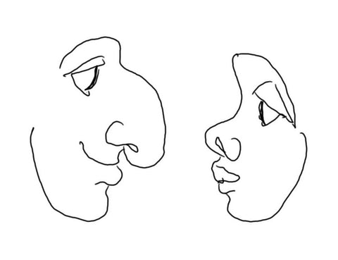 side profile face doodle