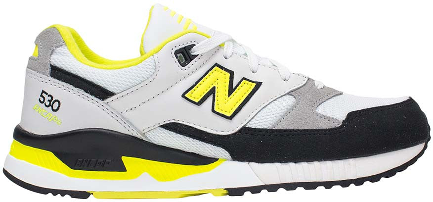 new balance white and yellow