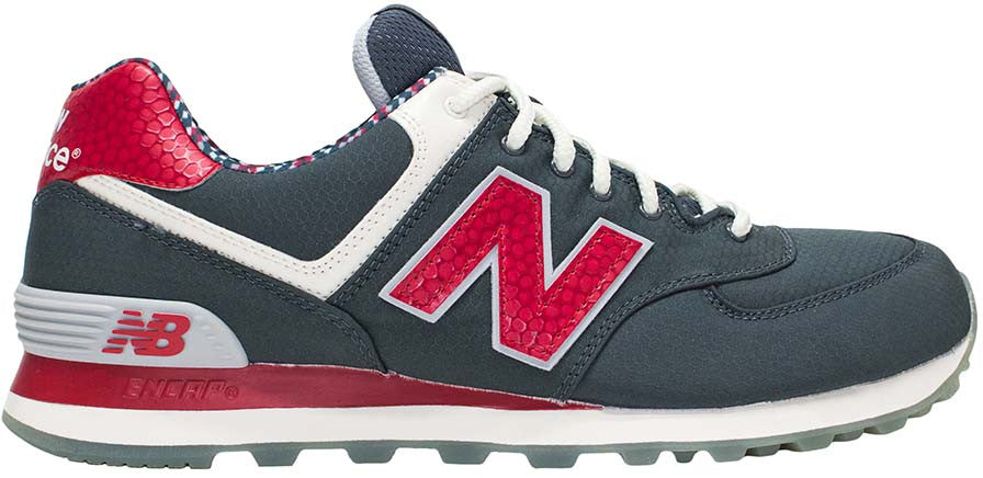 grey and red new balance 574