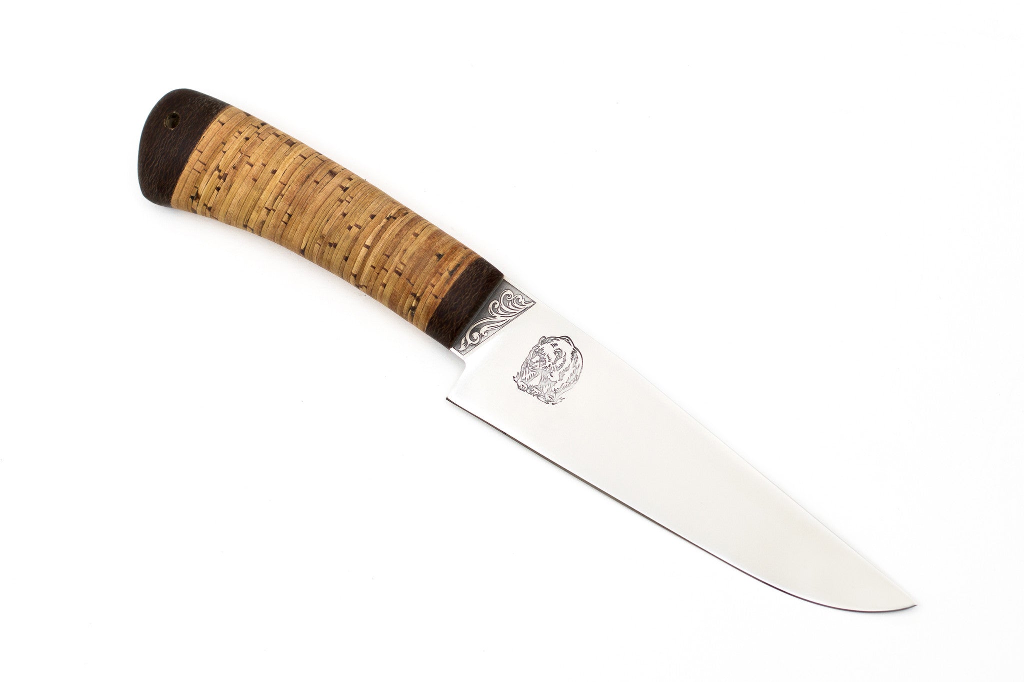 A&R, Baribal, Hunting, Fixed, 95X18 Stainless, Birch Bark - Russian Blades