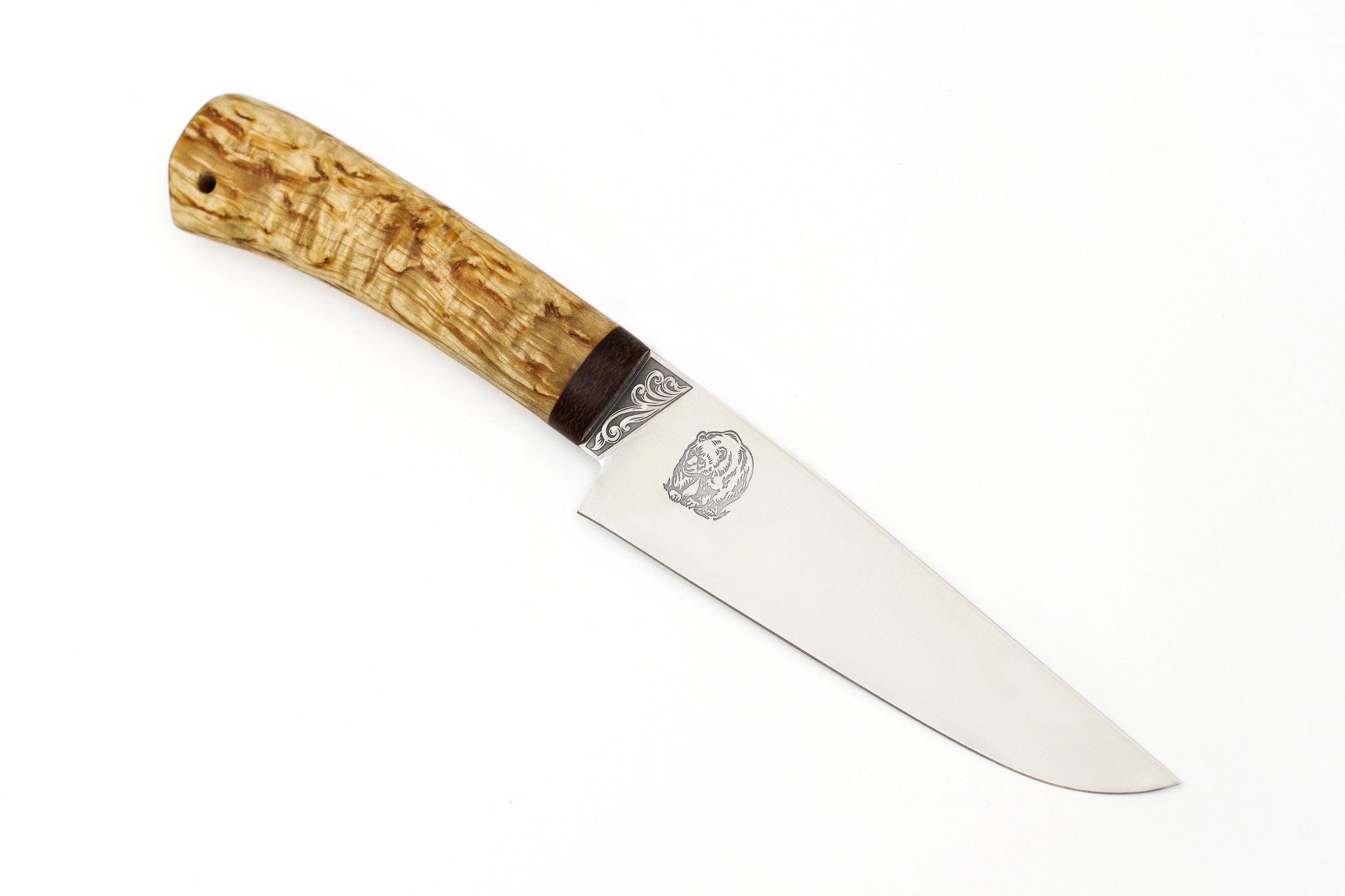 A&R, Baribal, Hunting, Fixed, 95X18 Stainless, Karelian Birch - Russian Blades
