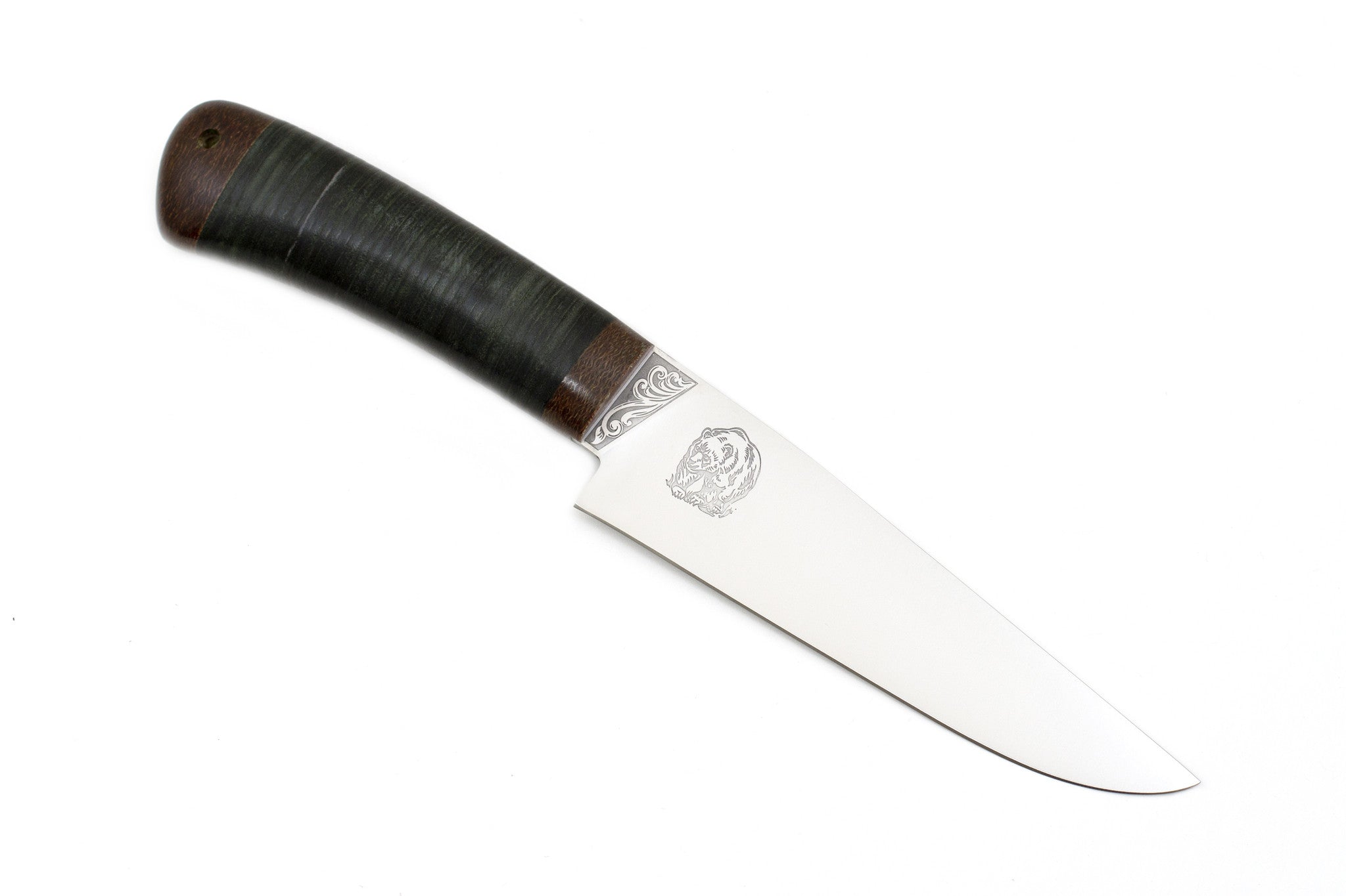 A&R, Baribal, Hunting, Fixed, 95X18 Stainless, Leather - Russian Blades