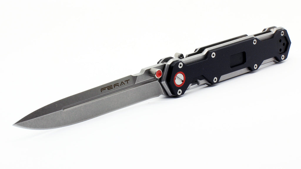 Mr. Blade Folding knife FERAT - Stonewash Steel - G10 BLACK Handle – Russian