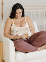 Sublime® Bamboo Hands-Free Pumping & Nursing Camisole | Oatmeal Heather Nav Image 10