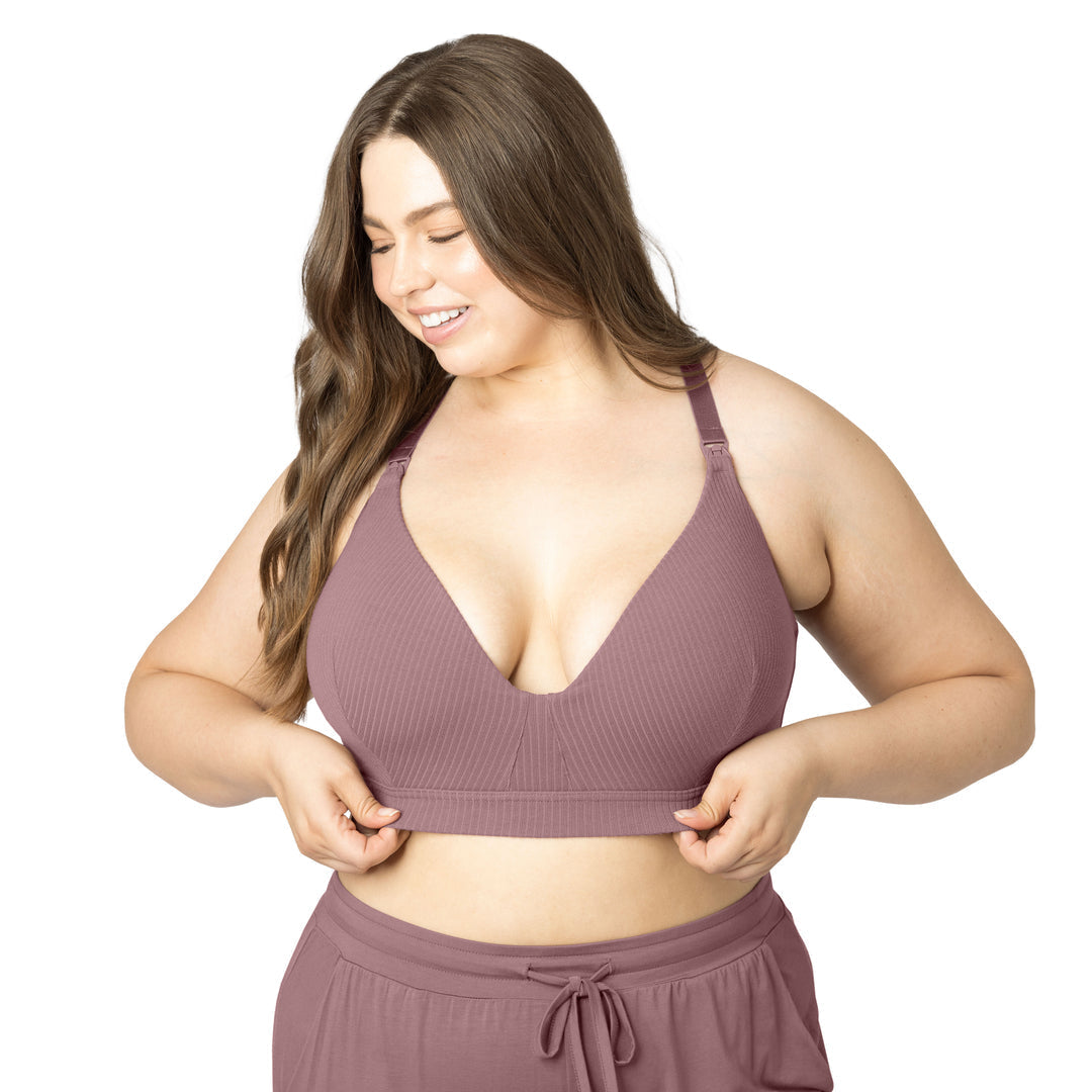 Ribbed Cotton Maternity & Nursing Bra | Twilight