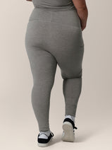 Sublime® Bamboo Maternity & Postpartum Crossover Legging | Charcoal Nav Image 5