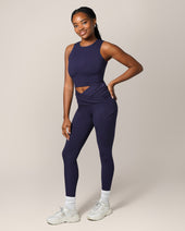 Sublime® Bamboo Maternity & Postpartum Crossover Legging | Navy Nav Image 1