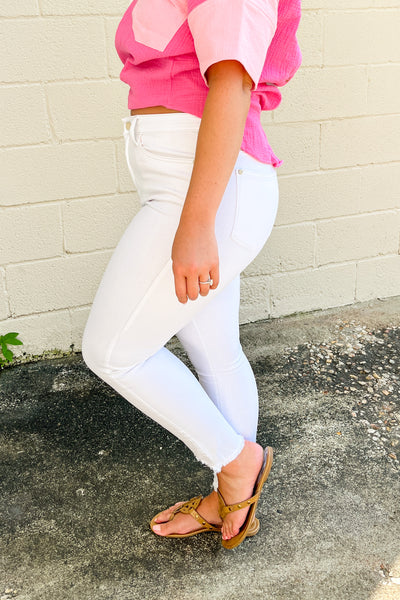 Judy Blue Carrie Hi-Rise White Skinny Jeans