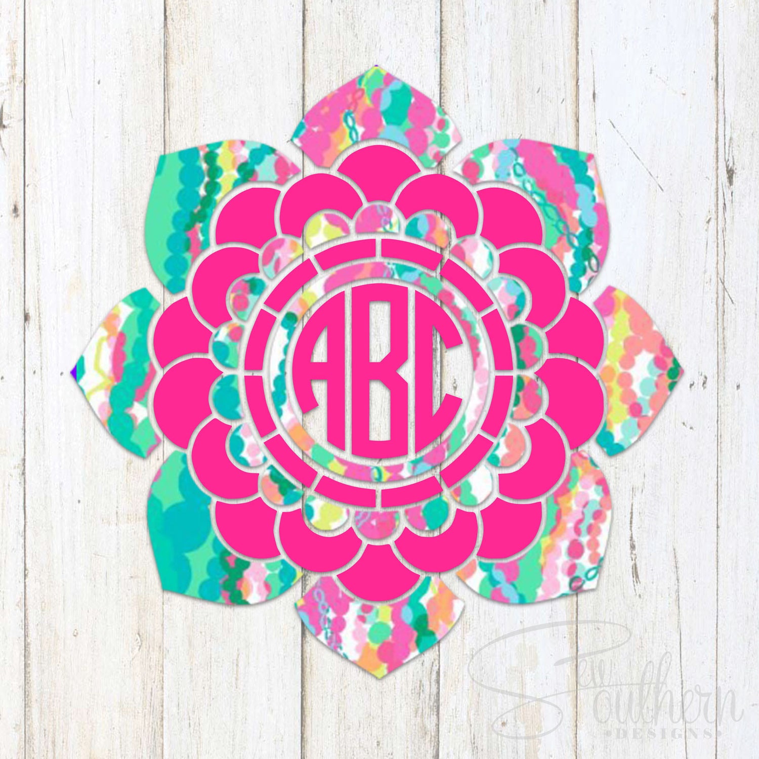 Download Lilly Bold Two Color Flower Mandala Decal - Sew Southern ...