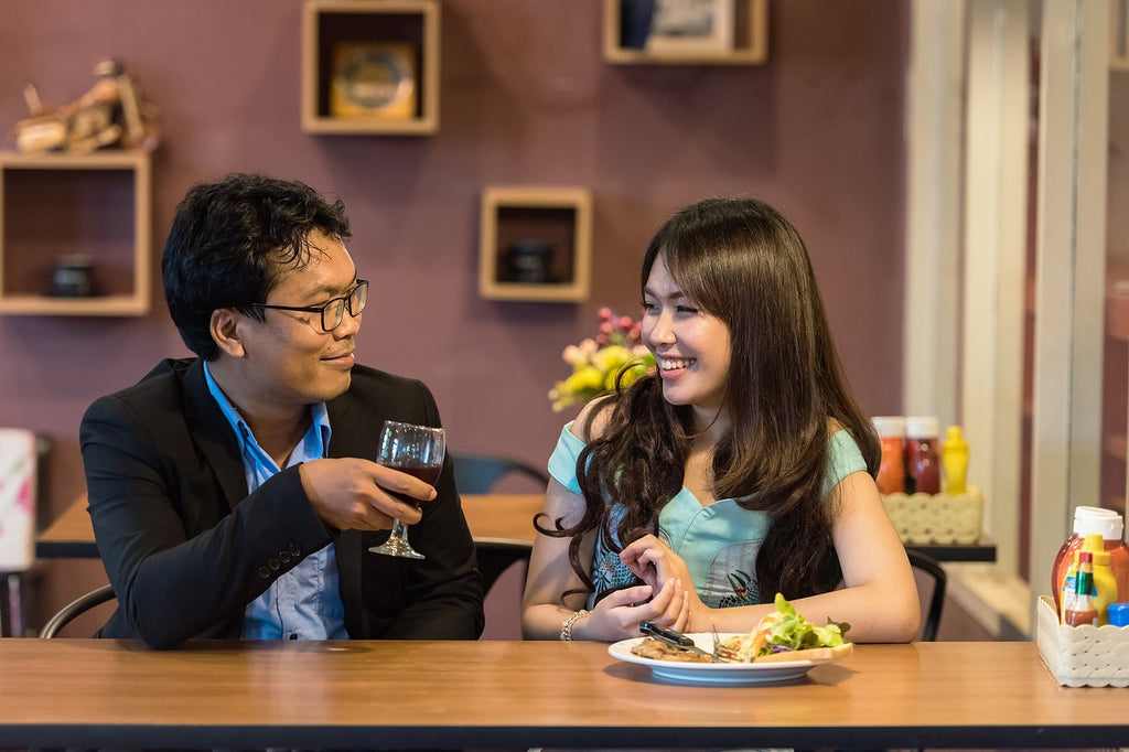 Couple enjoying a meal together