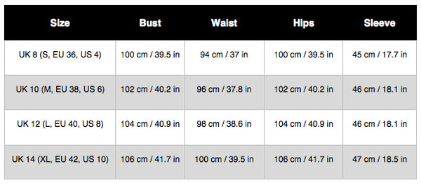 Kristina Goes West Size Chart – KRISTINA GOES WEST